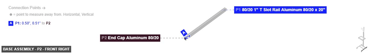 Base Assembly - Part End Cap Aluminum 80/20 - front_right