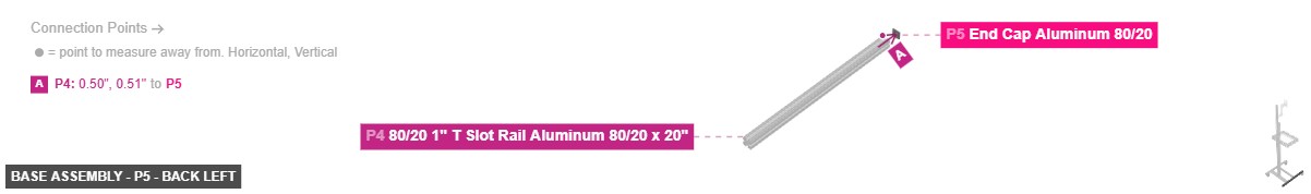 Base Assembly - Part End Cap Aluminum 80/20 - back_left