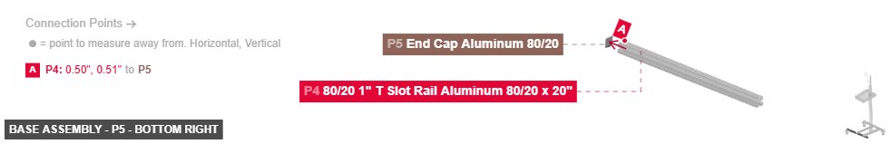 Base Assembly - Part End Cap Aluminum 80/20 - bottom_right