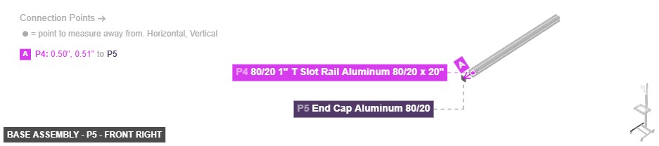 Base Assembly - Part End Cap Aluminum 80/20 - front_right