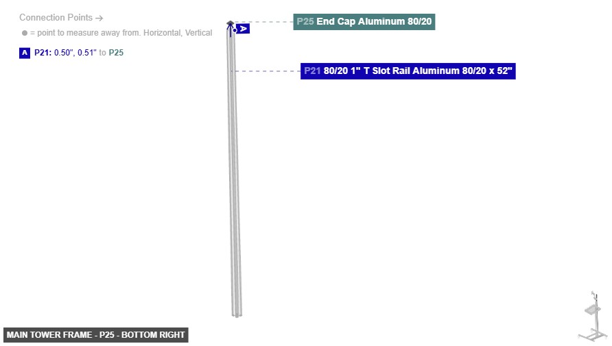 Main Tower Frame - Part End Cap Aluminum 80/20 - bottom_right