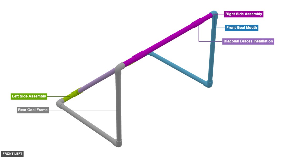 Small PVC Soccer Goal 2 - Overview front_left