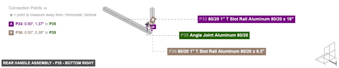 Rear Handle Assembly - Part Angle Joint Aluminum 80/20 - bottom_right