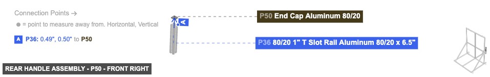 Rear Handle Assembly - Part End Cap Aluminum 80/20 - front_right