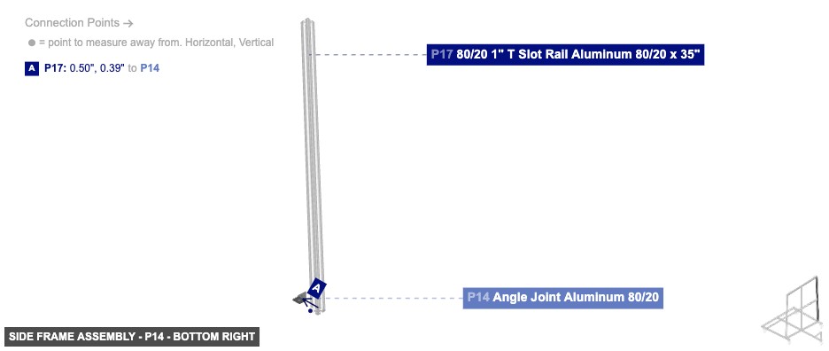 Side Frame Assembly - Part Angle Joint Aluminum 80/20 - bottom_right