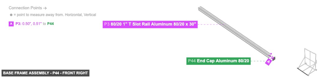 Base Frame Assembly - Part End Cap Aluminum 80/20 - front_right