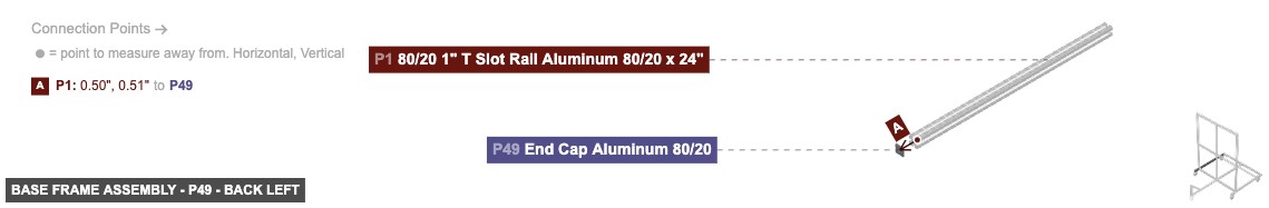 Base Frame Assembly - Part End Cap Aluminum 80/20 - back_left
