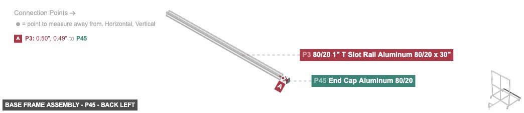 Base Frame Assembly - Part End Cap Aluminum 80/20 - back_left