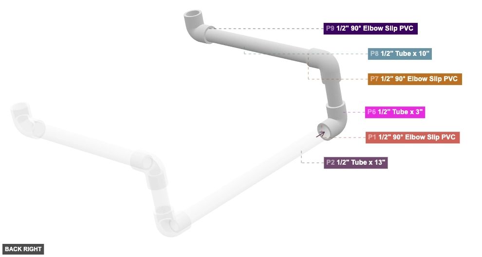 Assembly of Left Support Arm - back_right