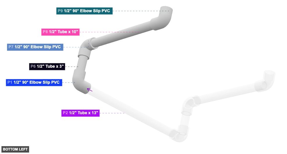 Assembly of Left Support Arm - bottom_left