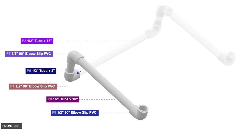 Assembly of Left Support Arm - front_left