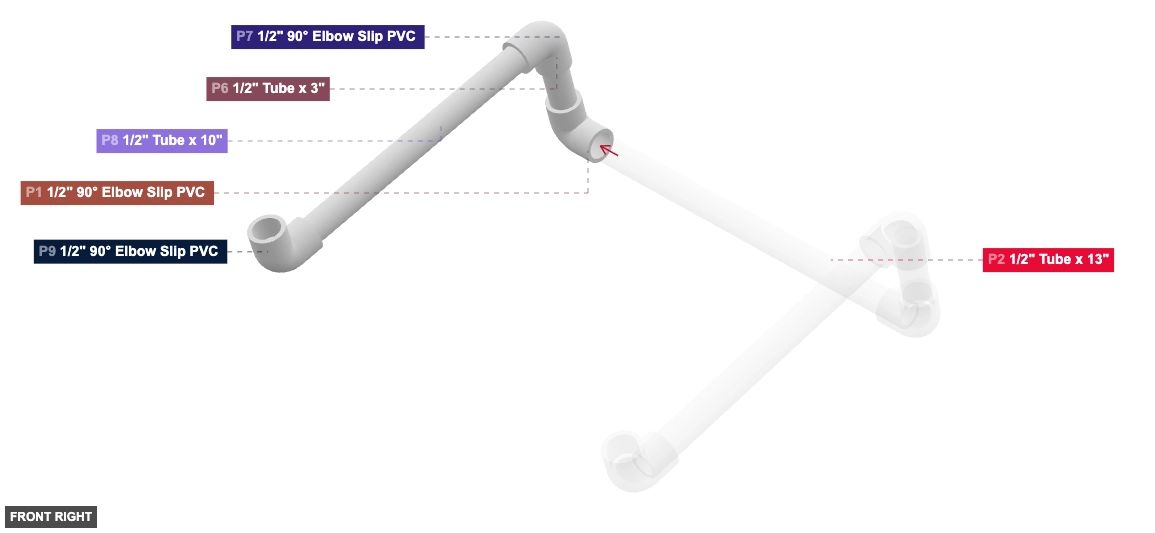 Assembly of Left Support Arm - front_right