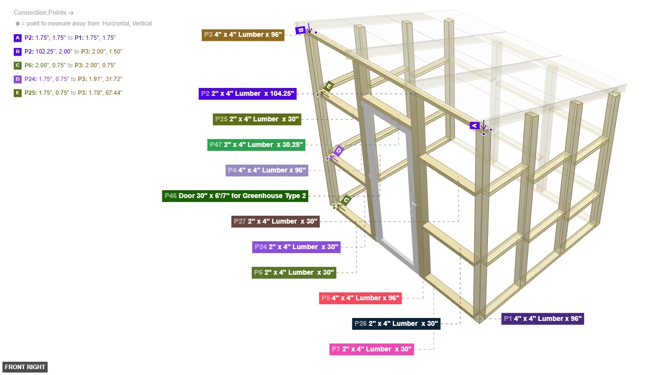 Assembly of Front Wall Frame and Door - front_right