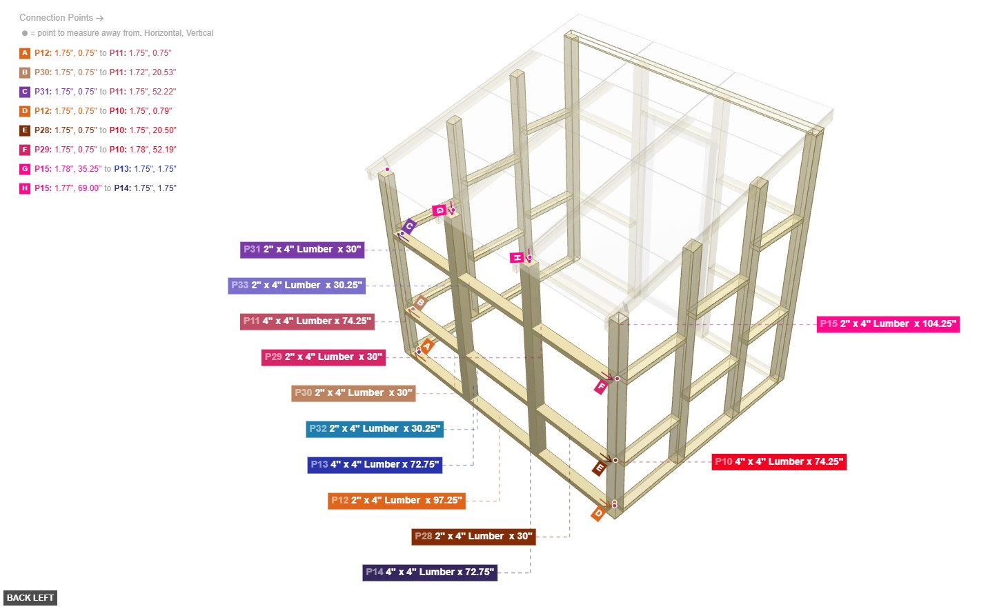 Assembly of Back Wall Frame - back_left