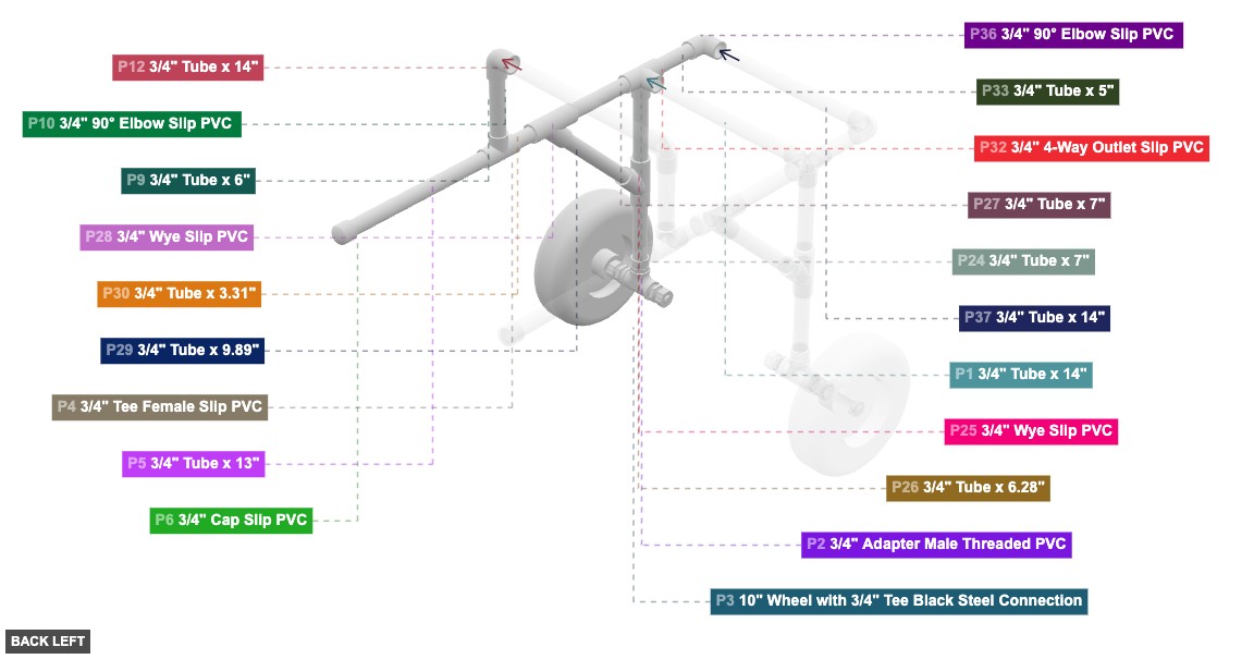 Assembly of Right Side Frame & Wheel Assembly - back_left