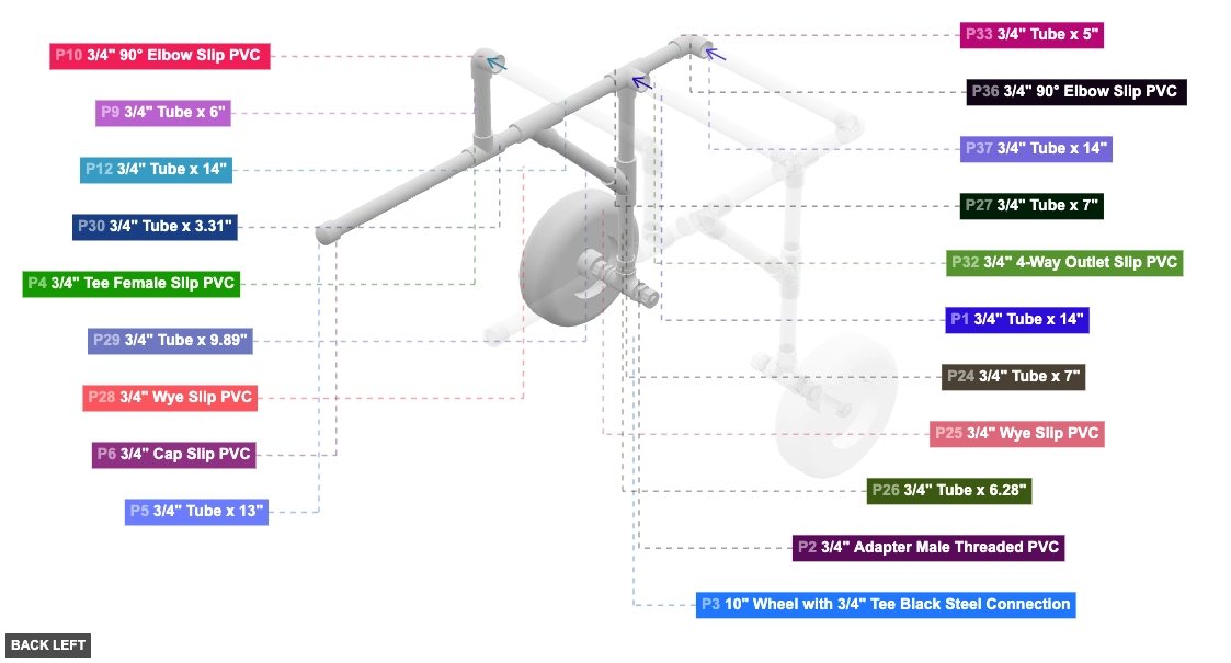 Assembly of Right Side Frame & Wheel Assembly - back_left