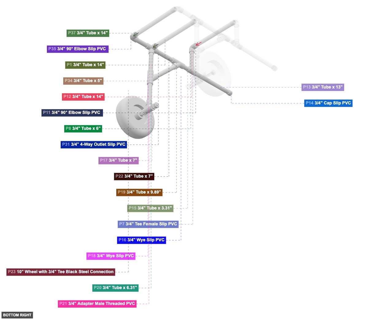 Assembly of Left Side Frame & Wheel Assembly - bottom_right