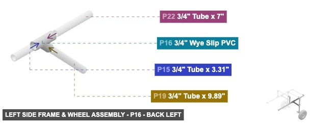 Left Side Frame & Wheel Assembly - Part 3/4