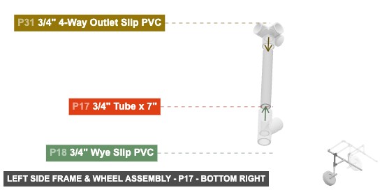 Left Side Frame & Wheel Assembly - Part 3/4