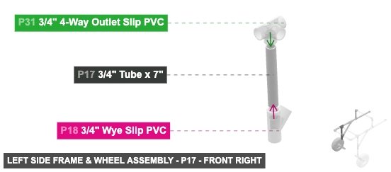 Left Side Frame & Wheel Assembly - Part 3/4