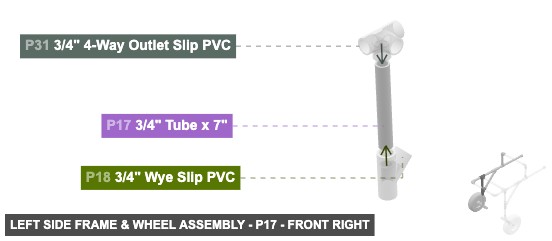 Left Side Frame & Wheel Assembly - Part 3/4
