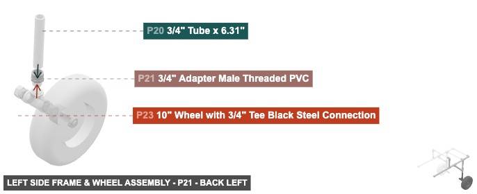 Left Side Frame & Wheel Assembly - Part 3/4