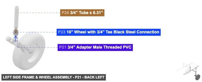 Left Side Frame & Wheel Assembly - Part 3/4