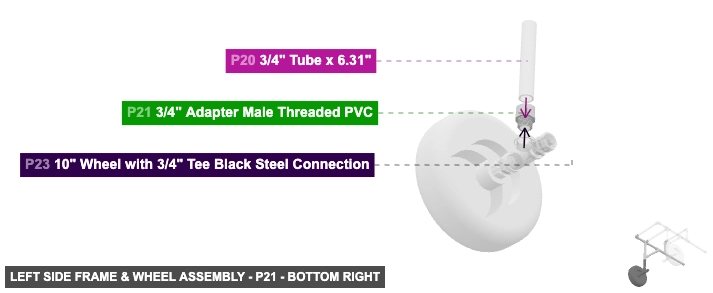 Left Side Frame & Wheel Assembly - Part 3/4