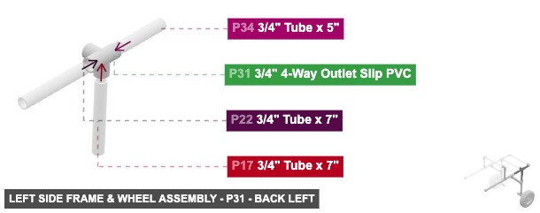 Left Side Frame & Wheel Assembly - Part 3/4