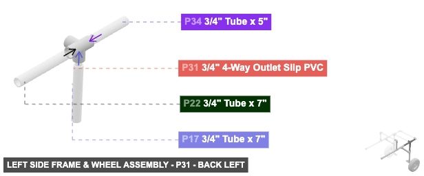 Left Side Frame & Wheel Assembly - Part 3/4