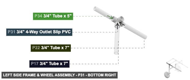Left Side Frame & Wheel Assembly - Part 3/4