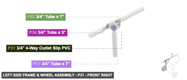 Left Side Frame & Wheel Assembly - Part 3/4