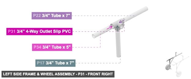 Left Side Frame & Wheel Assembly - Part 3/4