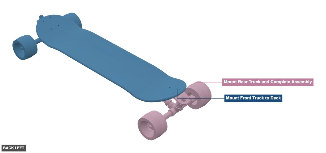 Long Skateboard - Overview back_left