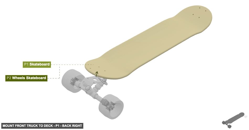 Mount Front Truck to Deck - Part Skateboard - back_right