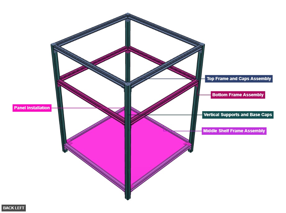 3D Printer Frame - Overview back_left