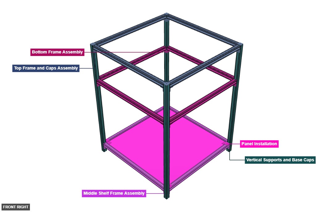 3D Printer Frame - Overview front_right