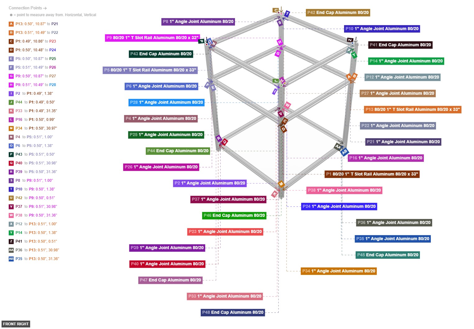 Assembly of Vertical Supports and Base Caps - front_right