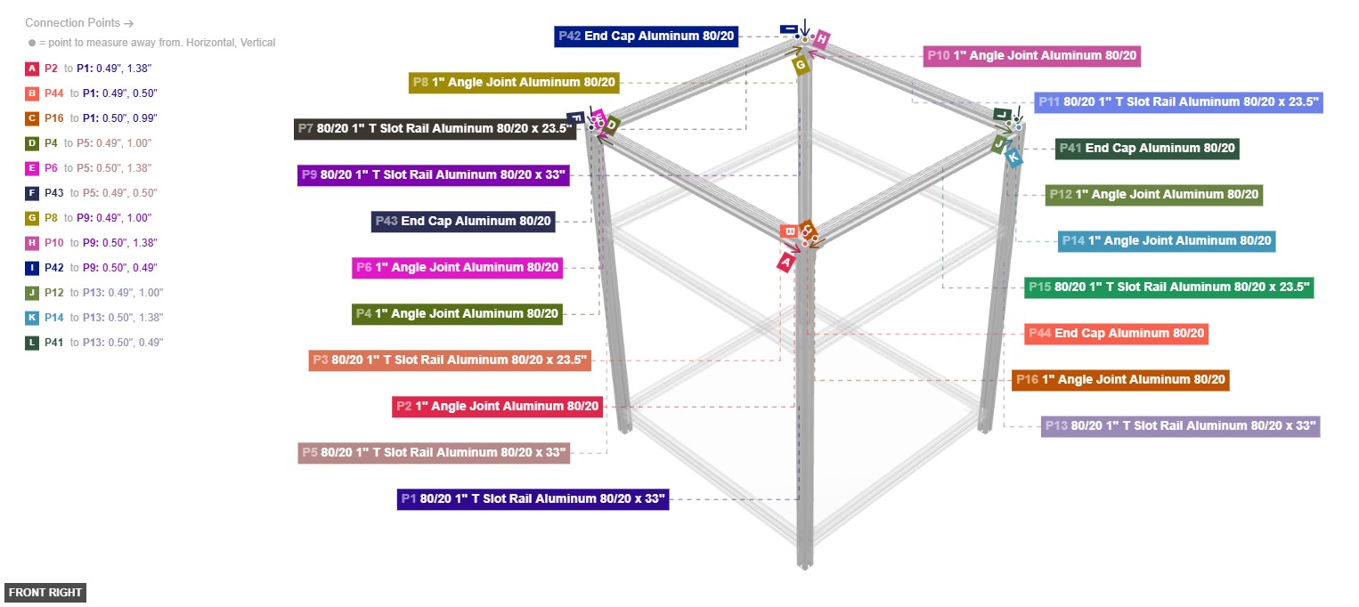 Assembly of Top Frame and Caps Assembly - front_right