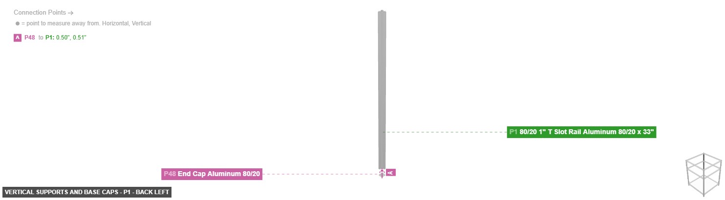 Vertical Supports and Base Caps - Part 80/20 1