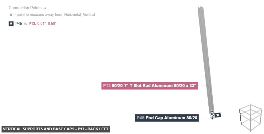 Vertical Supports and Base Caps - Part 80/20 1