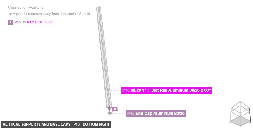Vertical Supports and Base Caps - Part 80/20 1