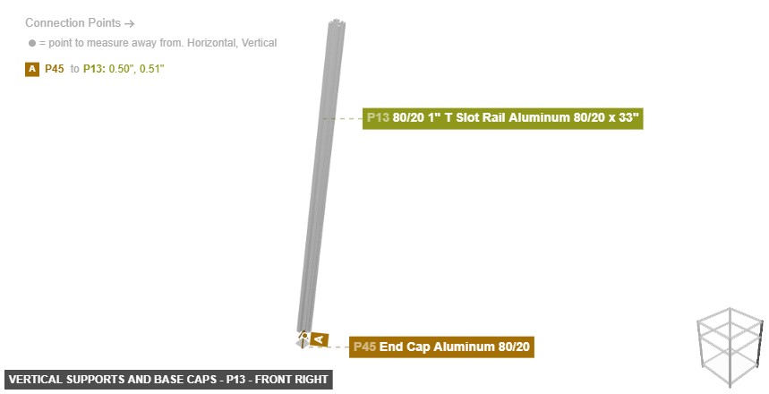 Vertical Supports and Base Caps - Part 80/20 1