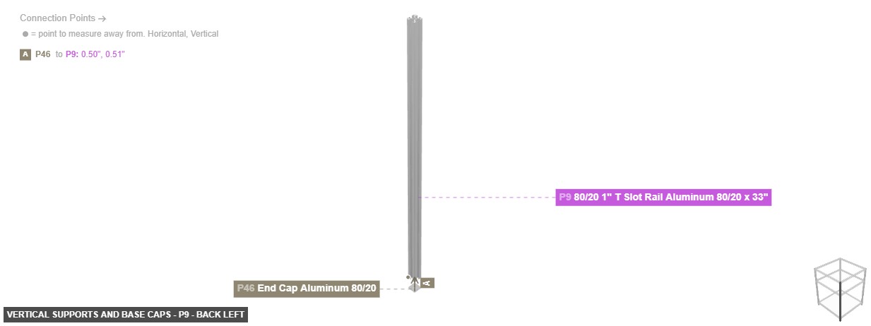Vertical Supports and Base Caps - Part 80/20 1