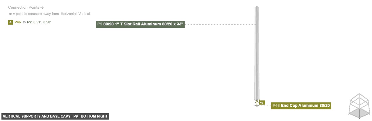 Vertical Supports and Base Caps - Part 80/20 1