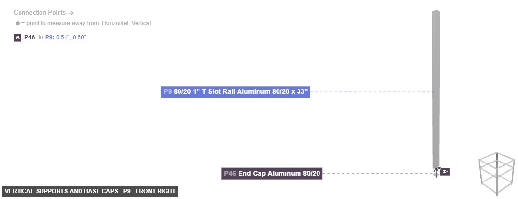 Vertical Supports and Base Caps - Part 80/20 1
