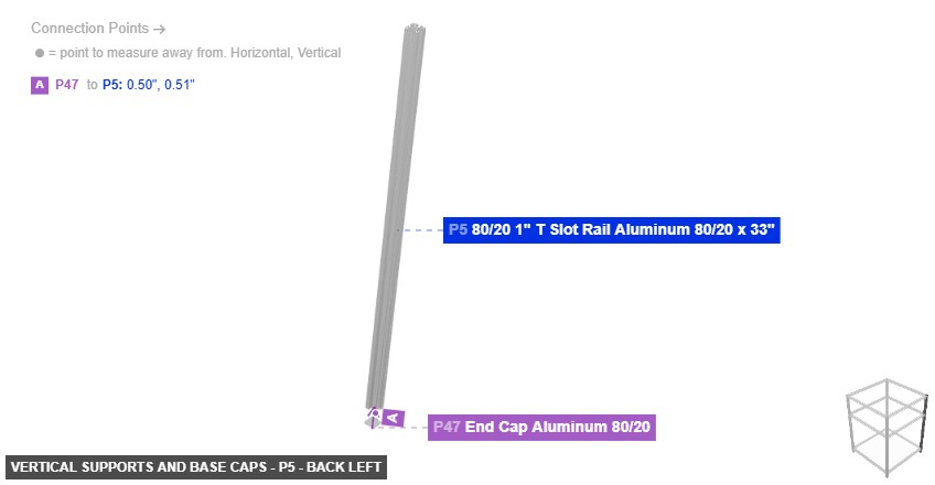 Vertical Supports and Base Caps - Part 80/20 1