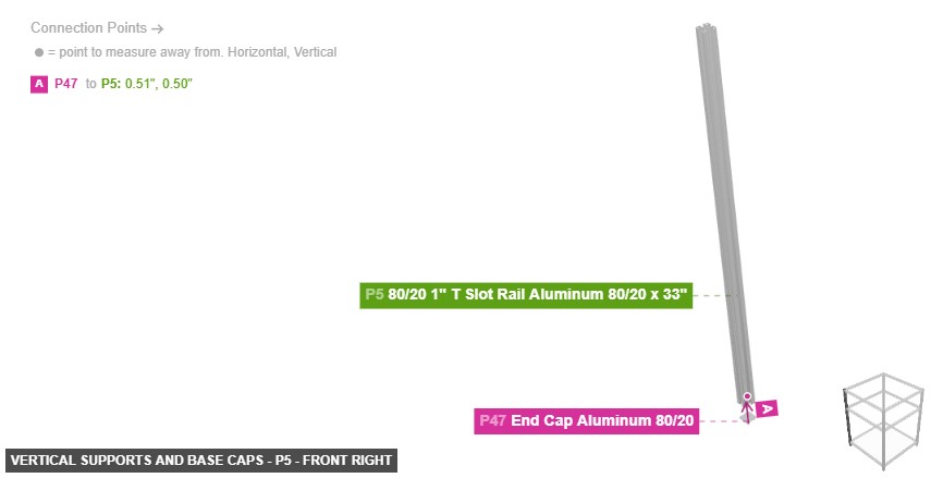 Vertical Supports and Base Caps - Part 80/20 1
