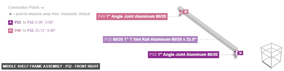 Middle Shelf Frame Assembly - Part 80/20 1