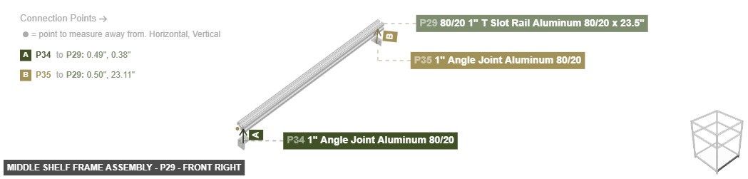Middle Shelf Frame Assembly - Part 80/20 1